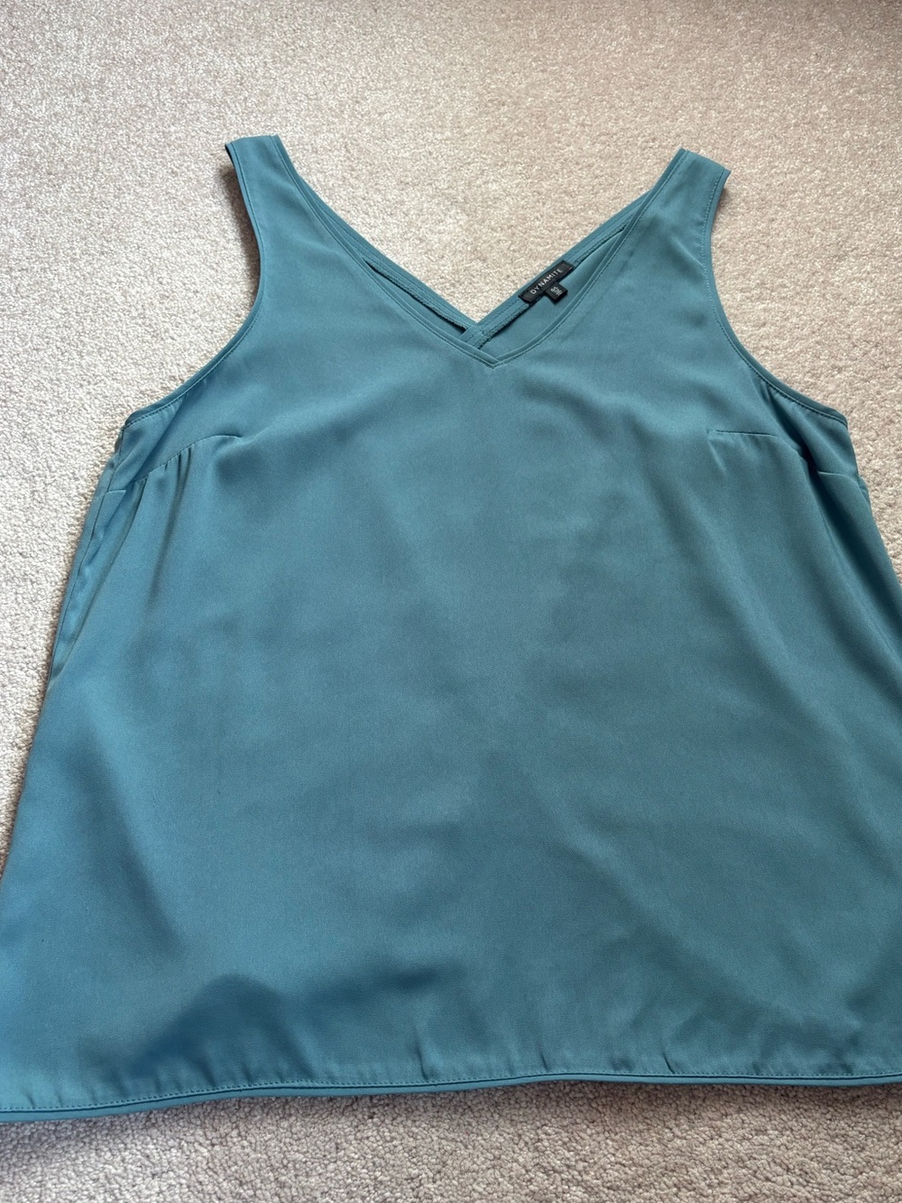 Dynamite Aqua Seafoam Sleeveless Split Back Blouse L